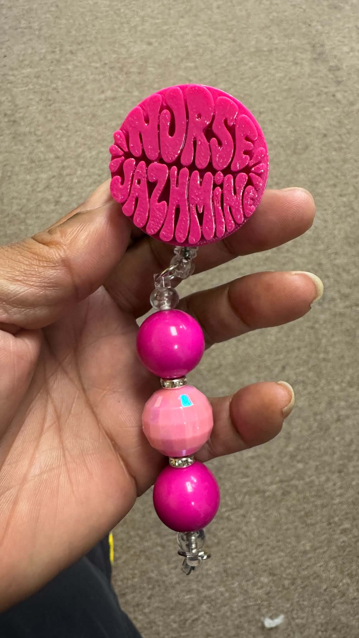 Custom Pink Nurse Badge Reel - Personalized Nurse Gift