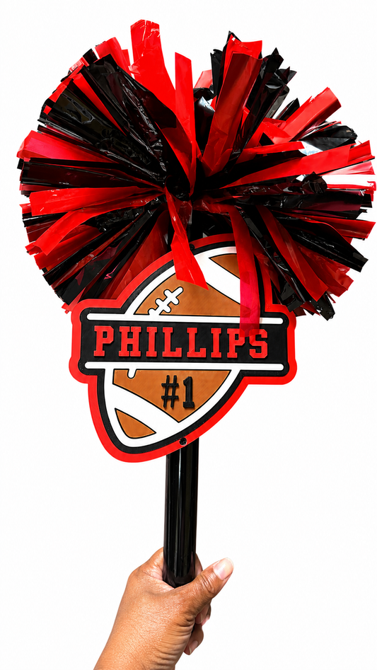 Personalized Football Pompom Stick
