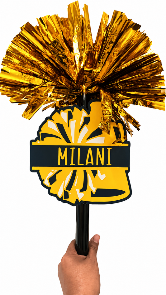 Custom Cheer Megaphone Pom Pom Stick