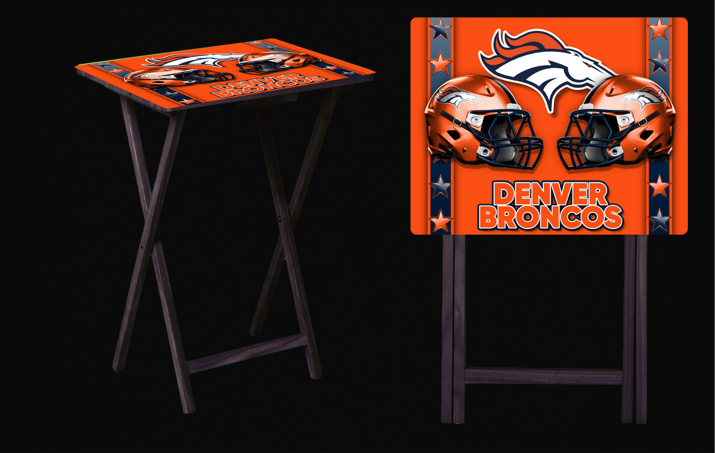 Custom Broncos Tray Table