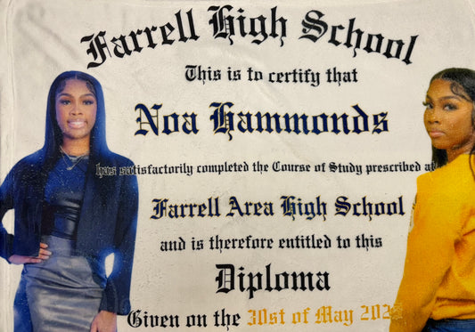 Custom Grad Diploma Blanket