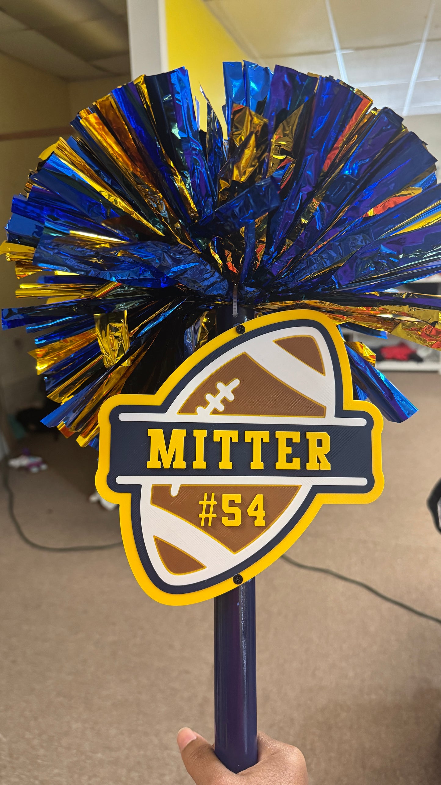 Personalized Football Pompom Stick