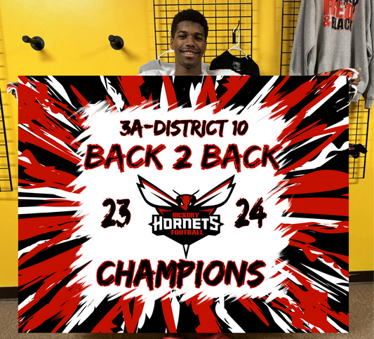 Custom Hickory Hornets D-10 Back 2 Back Champions Blanket