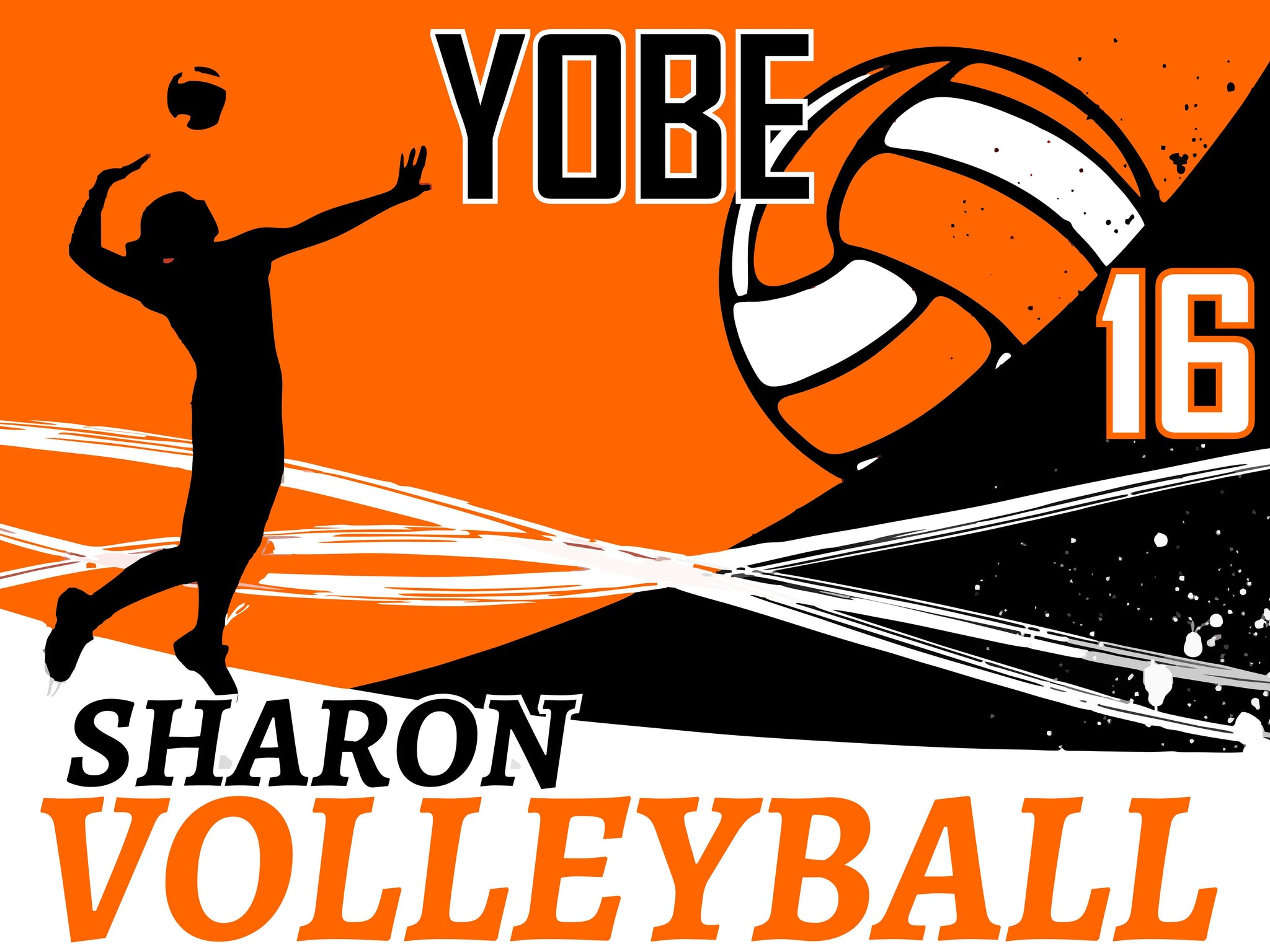 Sharon Volleyball Yard Sign – Two J's and a Bee