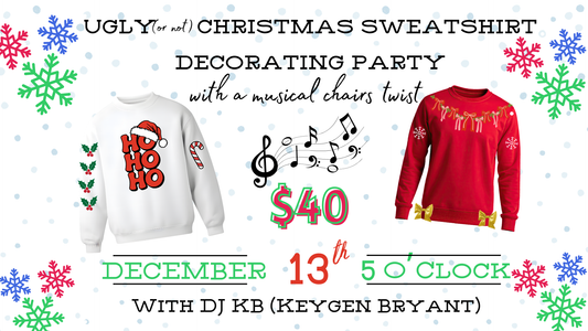 Christmas Sweatshirt Decorating Party