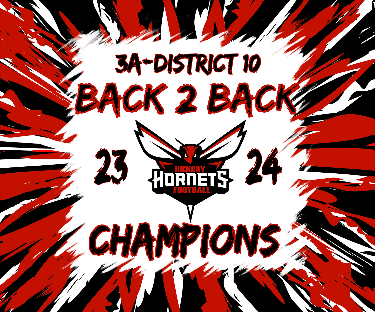 Custom Hickory Hornets D-10 Back 2 Back Champions Blanket